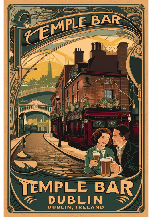 Vintage Dublin Poster - Matte Vertical Posters